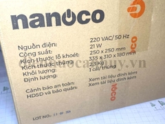 Quạt hút mùi Nanoco 21V NWV2020 tường lỗ mở 250x250