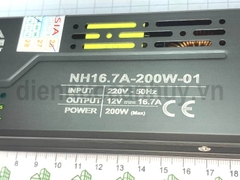 Nguồn hộp dài DC12V-16.7A/200W - asia NH16.7A điện áp đầu vào 110 hoặc 220V đều dùng được