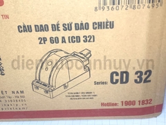 Cầu dao 2P 60A đảo chiều đế sứ, cực đúc  Vinakip CD32.D,60A