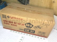Cầu dao 2P 60A KHÔNG đảo chiều đế sứ Vinakip Cực đúc CD 31