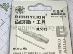 Bút thử điện đầu tô vít 4 loại 2 đầu Berry - ánh sáng yếu