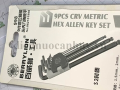 Bộ lục giác 9 thanh dài, đầu bi Berry - mầu nâu, xịn