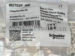 Mặt 2 thiết bị dạng chữ nhật Schneider dòng AvatarOn A M3T02P_WE khung nhựa, lắp vừa đế âm sino