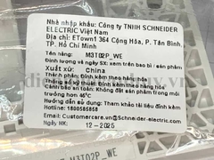 Mặt 2 thiết bị dạng chữ nhật Schneider dòng AvatarOn A M3T02P_WE khung nhựa, lắp vừa đế âm sino