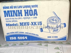 Đồng hồ nước Minh Hòa ống 21 mm (DN15) MHV - XK 15 - chất liệu bằng sắt, có kiểm định nhà máy