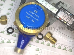 Đồng hồ nước Minh Hòa ống 21 mm (DN15) MHV - XK 15 - chất liệu bằng sắt, có kiểm định nhà máy