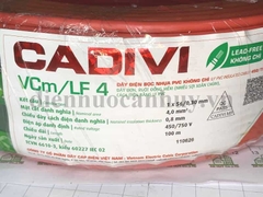 Dây điện đơn mềm Cadivi 1x4.0 đỏ không chì VCm (1x56 0.3)