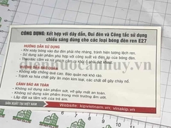 Bộ đui đèn công tắc liền dây 200W 5m Trắng - Vinaakip tiện lợi, đã bao gồm đui phích, công tắc