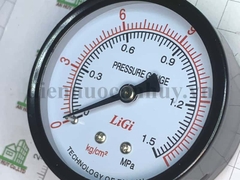 Đồng hồ đo áp suất mặt không dầu phi 63 dải đo 0 - 15 kg/cm2 LiGi