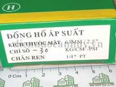 Đồng hồ đo áp suất chân không mặt không dầu phi 63 dải đo -0.1 đến 0 kg/cm2 LiGi