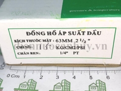 Đồng hồ đo áp suất mặt có dầu phi 63 dải đo 0 - 15 kg/cm2 LiGi