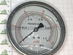Đồng hồ đo áp suất mặt có dầu phi 100 dải đo 0 - 15 kg/cm2 LiGi