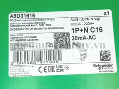 Át Chống Giật bảo vệ quá tải Schneider (Sn) Acti9 - RCBO 16A 1P+N 30MA 6kA - A9D31616