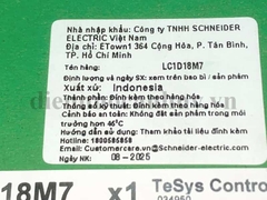 Khởi động từ 18A Schneider CONT 18A 1NC+1NO 220V 50/60  3P 18A LC1E2510M5
