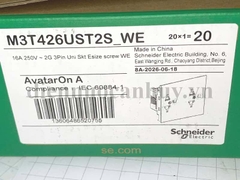 ổ cắm đôi 3 chấu 16A loại bắt vít Schneider AvatarOn A - xuất xứ Trung quốc