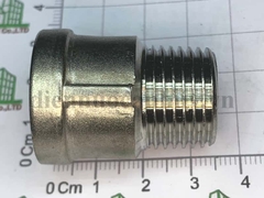 Lo inox 304 - xịn có vành, tròn dài đường kính danh nghĩa DN15 ren cỡ 1/2