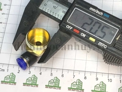 Đầu cút nối nhanh khí nén PL Xanh - ren ngoài 21 ống 6