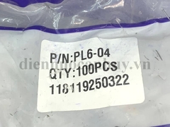 Đầu cút nối nhanh khí nén PL Xanh - ren ngoài 21 ống 6