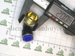 Đầu cút nối nhanh khí nén PL Xanh - ren ngoài 21 ống 10