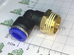 Đầu cút nối nhanh khí nén PL Xanh - ren ngoài 21 ống 10