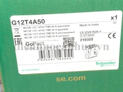 Át khối MCCB Schneider có chỉnh dòng 3 pha 4 cực 50A, có điều chỉnh dòng 10kA G12T4A50
