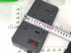 Ổ cắm kéo rạng đông dài 5m có dây cắm màu đen, có công tắc loại 10A, chịu tải thấp