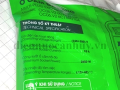 Ổ cắm kéo rạng đông dài 5m có dây cắm màu đen, có công tắc loại 10A, chịu tải thấp