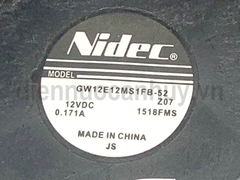 Quạt tủ lạnh tròn phi 124 Toshiba 12V 0.171A Nidec GW12E12MS1FB
