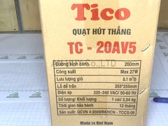 Quạt hút mùi Tico trần thẳng 20AV5 lỗ mở 255x255