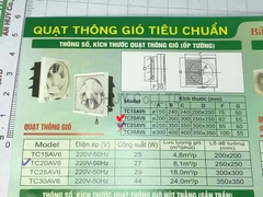 Quạt hút mùi Tico gắn tường 20AV6 lỗ mở 255x255