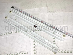 Ray trượt ngăn kéo chịu lực có bánh xe nhựa mầu trắng dài 50 cm