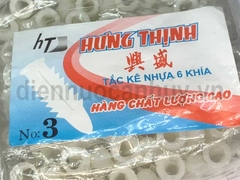 Tắc kê nhựa 6mm (Nở 3 dùng với vít 4)