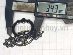Tay nắm khoen tròn đế hoa văn phi 34