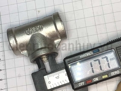 Tê đều ren trong Inox 304 xịn Phi 21 (DN15, ren 12) - Chia 3 ngả đường nước cao cấp