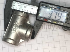 Tê đều ren trong Inox 304 xịn Phi 21 (DN15, ren 12) - Chia 3 ngả đường nước cao cấp