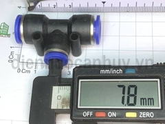 Tê thu nhựa xanh nối nhanh khí nén 8 về 6mm