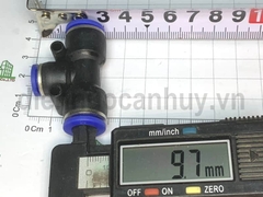 Tê thu nhựa xanh nối nhanh khí nén 8 về 6mm