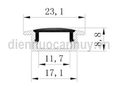 Thanh nhôm U đèn led lắp âm 9x23