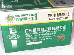 Thước cuộn mini Berrylion 070120519 (5m x 19mm). Thước rút thép thiết kế siêu nhỏ gọn, cầm vừa tay, kéo mượt