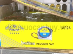 Thước rút 5m 2 mặt Penny 5x25 trong suốt
