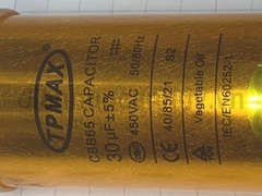 Tụ điều hòa 2 chân 30uf TPMAX xịn vỏ vàng hộp đỏ