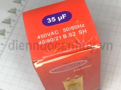 Tụ điều hòa 2 chân xịn TPMAX 35uf vỏ vàng hộp đỏ