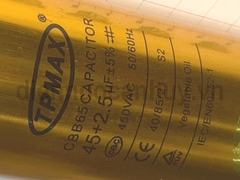 Tụ điều hòa 3 chân 40+2.5uf TPMAX xịn vỏ vàng hộp đỏ