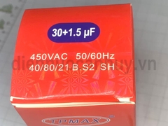 Tụ điều hòa 3 chân xịn TPMAX 30+1.5uf vỏ vàng hộp đỏ