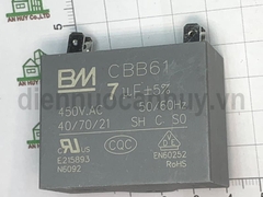 Tụ quạt rắc cắm 7uf xịn BM
