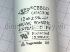 Tụ 12 uf rắc cắm đầu bulong 8 máy giặt máy sấy quần áo