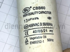 Tụ 13 uf rắc cắm đầu bulong 8 máy giặt máy sấy quần áo