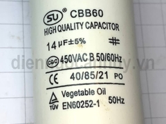 Tụ 14 Uf rắc cắm đầu bulong 8 máy giặt máy sấy quần áo