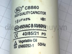 Tụ 18 uf rắc cắm đầu bulong 8 máy giặt máy sấy quần áo
