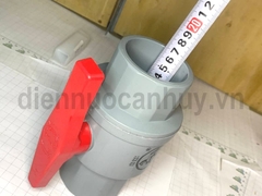 Van Bi Nhựa PVC Taijaan King Horse Phi 60mm (2 Inch). Van khóa nước tay gạt đỏ chuẩn ISO 9001, nhựa dày chịu lực cho hệ thống tưới và cấp thoát nước